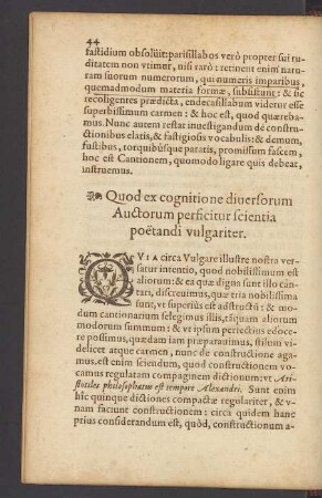 Quod ex cognitione diversorum Auctorum perficitur scientia poëtandi vulgariter.