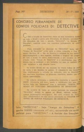Concurso permanente de contos policiaes de Detective