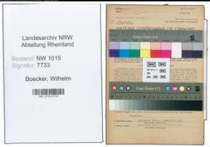 Entnazifizierung Wilhelm Boecker , geb. 21.06.1886 (Betriebsleiter)