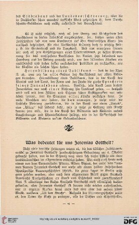 Was bedeutet für uns Jeremias Gotthelf?