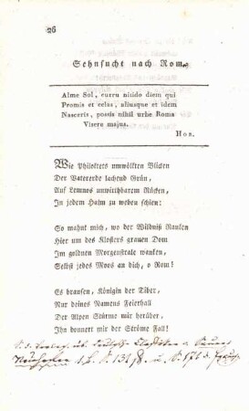 Sehnsucht nach Rom.