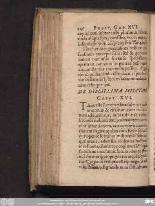 De Disciplina Militari Caput XVI.