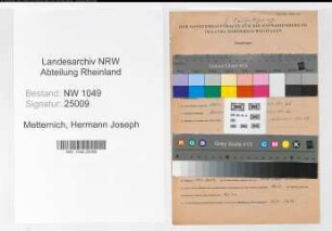 Entnazifizierung Hermann Joseph Metternich , geb. 19.01.1898 (Stadtinspektor)
