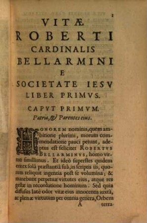Vita Roberti Bellarmini Politiani E Societate Iesv S. R. E. Presbyteri Cardinalis Archiepiscopi Capvae Fidei Propvgnatoris