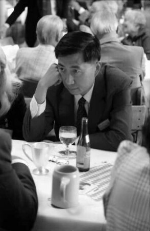 35. Tagung 1985 Physik; Bayrisches Frühstück: Samuel Chao-Chung Ting