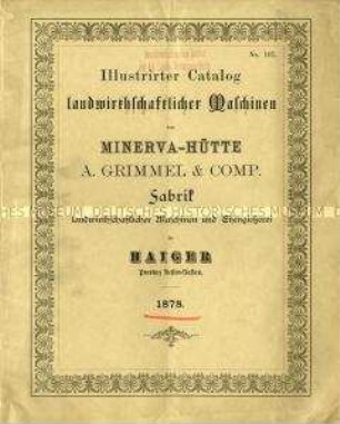 Illustrierter Katalog landwirtschaftlicher Maschinen No. 107