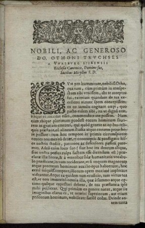 Nobili, Ac Generoso Do. Othoni Truchses [...]