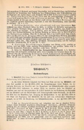 Fünfter Abschnitt. Pflichtteil