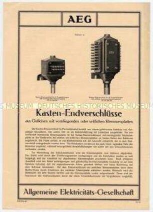Kasten-Endverschlüsse aus Gusseisen mit vornliegenden oder seitlichen Klemmenplatten