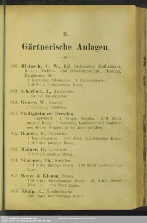 R. Gärtnerische Anlagen
