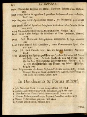 In Duodecimo & Forma minori