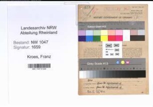 Entnazifizierung Franz Kroes , geb. 06.05.1890 (Beamter)