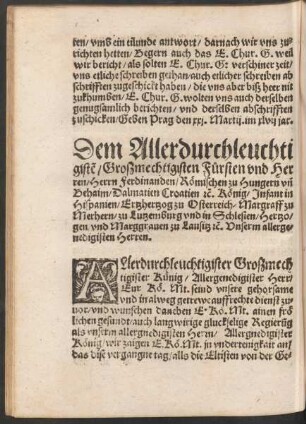 Dem Allerdurchleuchtigsten/ Großmechtigisten Fürsten und Herren/ Herrn Ferdinanden ...