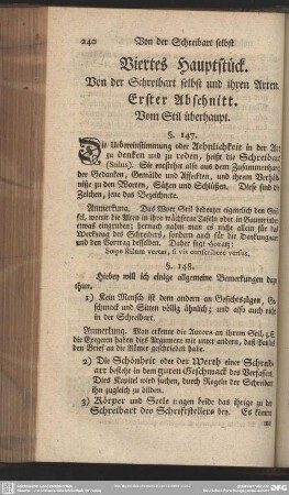 Viertes Hauptstück. Von der Schreibart selbst und ihren Arten