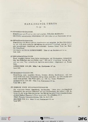 D. Renaissance-Uhren (Nr. 135-164)