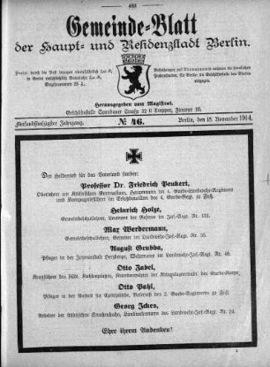 1914,46: No. 46, 15. November 1914