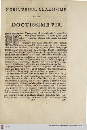 Nobilissime, clarissime, nec non doctissime vir