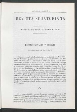 Febrero de 1892 - Número XXXVIII
