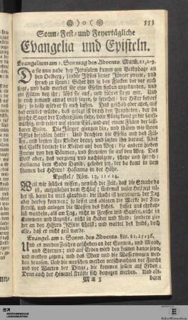 Sonn- Fest- und Feyertägliche Evangelia und Episteln.