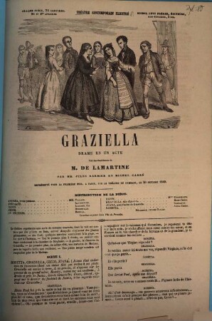 Graziella : Drame en un acte. Tire (!) de Confidences de M. de Lamartine par Jules Barbier et Michel Carré