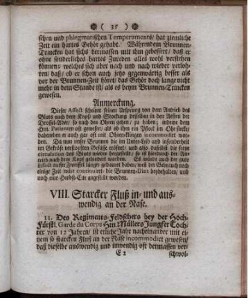 VIII. Starcker Fluß in- und auswendig an der Nase