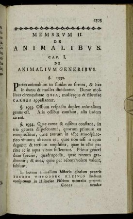Cap. I. De Animalium Generibus