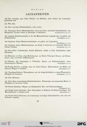 Lackarbeiten (Nr. 148-177)