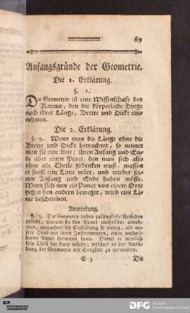 Anfangsgründe der Geometrie.