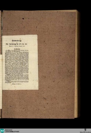Badische Landes-Zeitung, Sonderbeilage