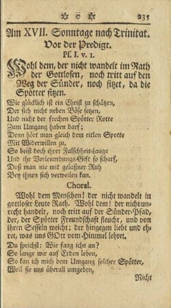 Am XVII. Sonntage nach Trinitat