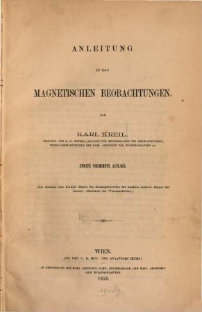 Sitzungsberichte der Mathematisch-Naturwissenschaftlichen Classe der Kaiserlichen Akademie der Wissenschaften. [32, a]. 1858