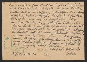 Brief an Willy Strecker an B. Schott's Söhne : 09.06.1930