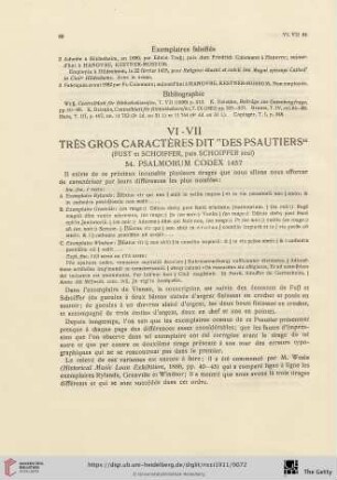 VI-VII. Très gros charactères dits "Des psautiers"