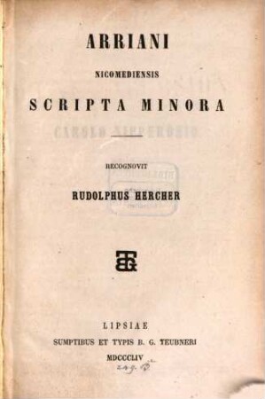 Scripta minora recognovit Rudolphus Hercher