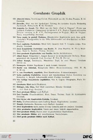 Gerahmte Graphik (Nr. 266-292)