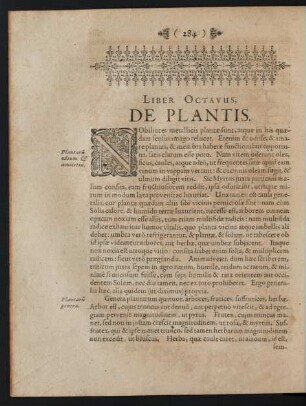 Liber Octavus, De Plantis.