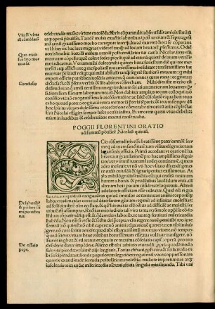 Poggii Floentini Oratio ad summum pontificem Nicolaum quintum.