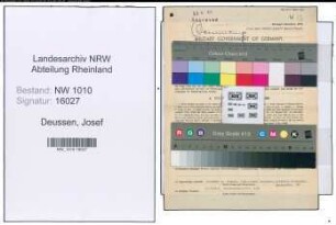 Entnazifizierung Josef Deussen , geb. 09.02.1906 (Kaufmann)