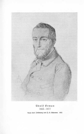 Adolf Erman. 1806-1877. Nach einer Zeichnung von J. H. Schramm. 1852