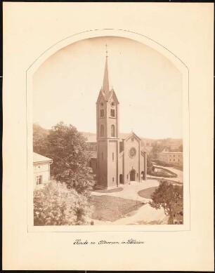 Neubau der evangelischen Kirche, Altwasser: Ansicht von Westen