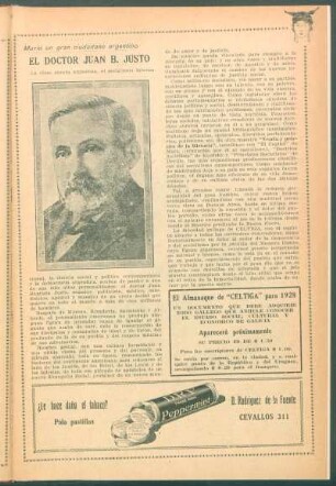 Murió un gran ciudadano argentino : El Doctor Juan B. Justo