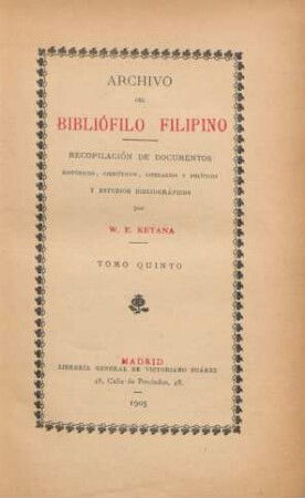 5.1905: Archivo del bibliófilo filipino