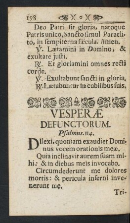 Vesperae Defunctorum.