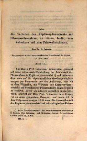 Vierteljahrsschrift der Naturforschenden Gesellschaft in Zürich NGZH. 3. 1858