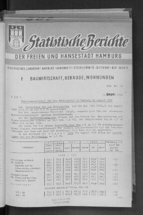 Preisindexziffern für den Wohnungsbau in Hamburg im August 1956 : Lfd. Nr. 12