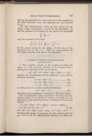 V. Notes on linear transformations.