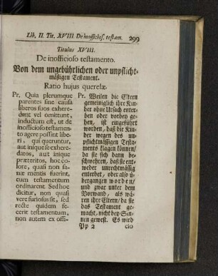 Titulus XVIII. De inofficioso testamento.