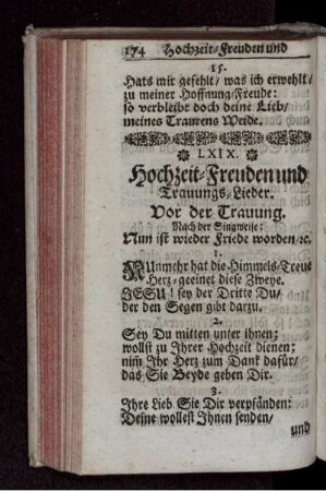 Hochzeit- Freuden und Trauungs-Lieder