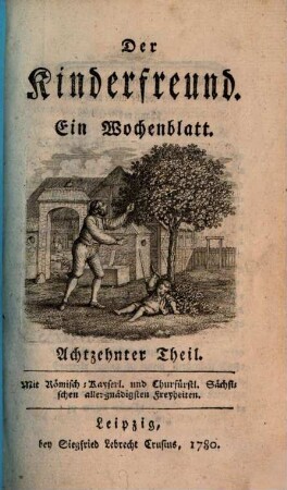 Der Kinderfreund : ein Wochenblatt. 18, 18. 1780