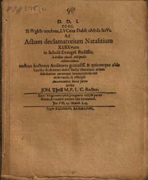 Ad actum declamatorium natalitium XXIIXvum